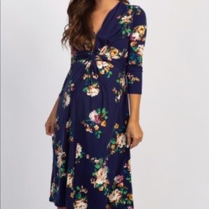 Pinkblush Navy Floral Midi Dress